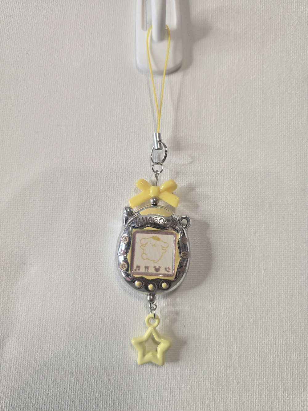 Yellow Pompom Tama  Keychain Charm - Charm Accessory
